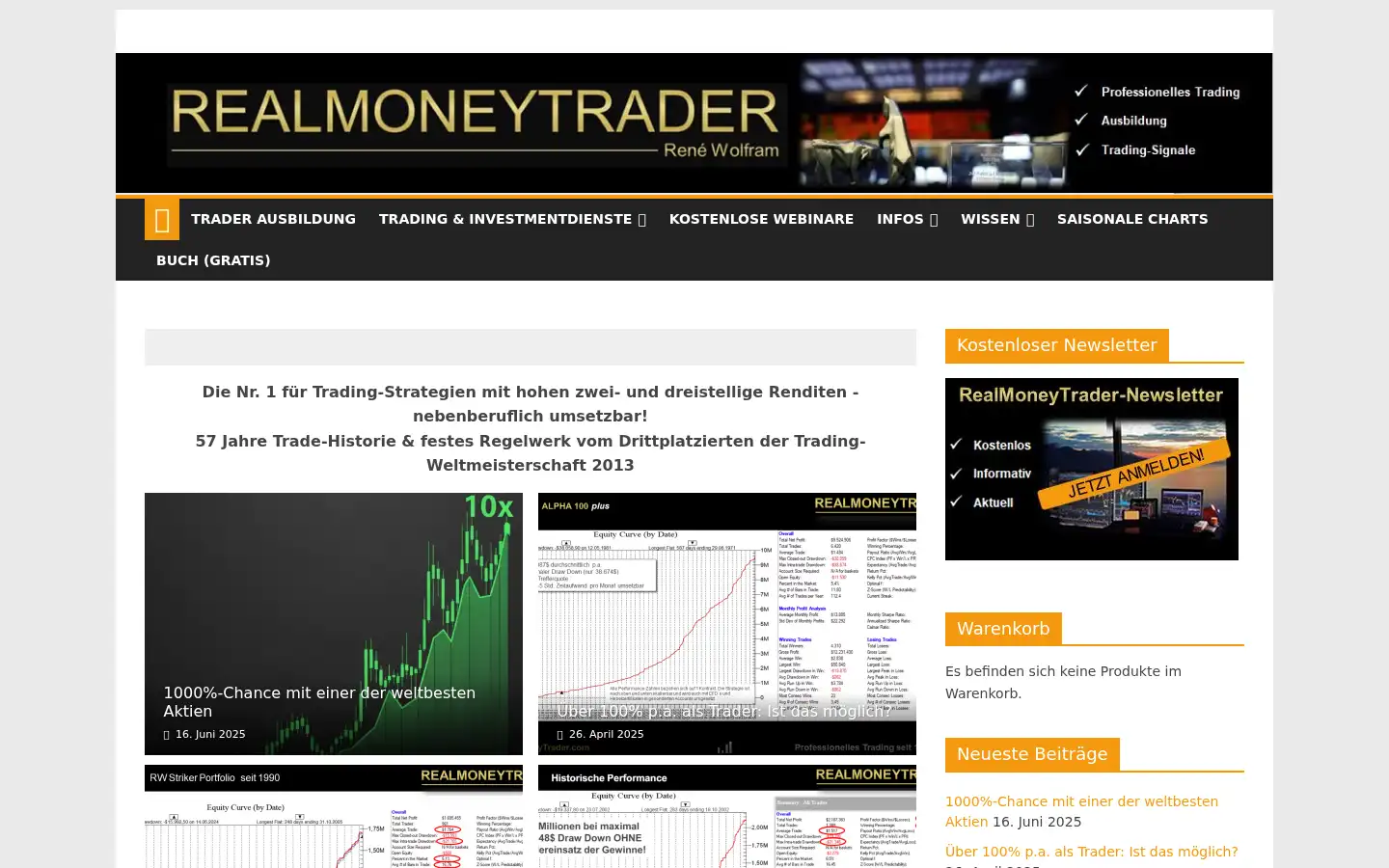 Screenshot of realmoneytrader.com