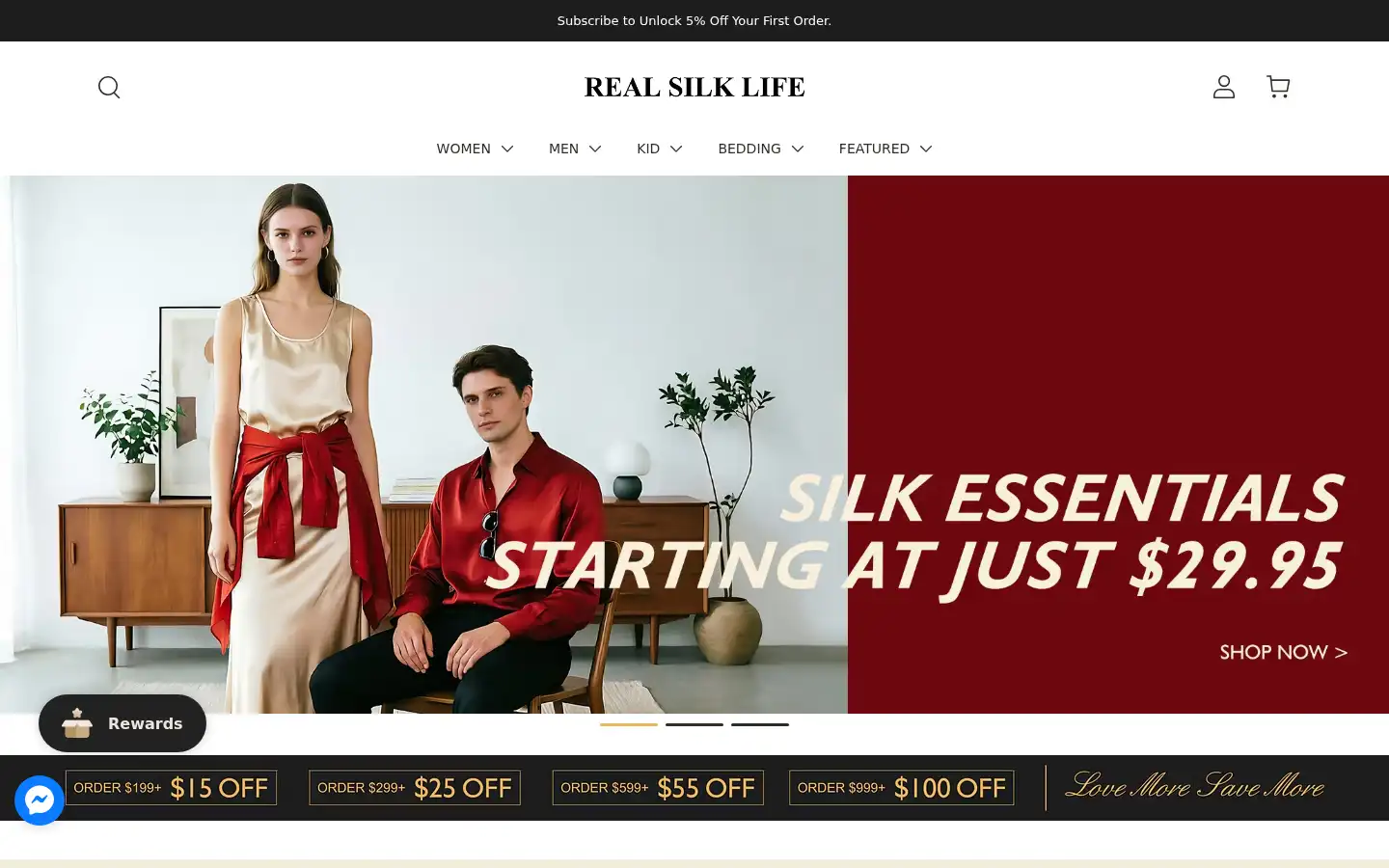 Screenshot of realsilklife.com