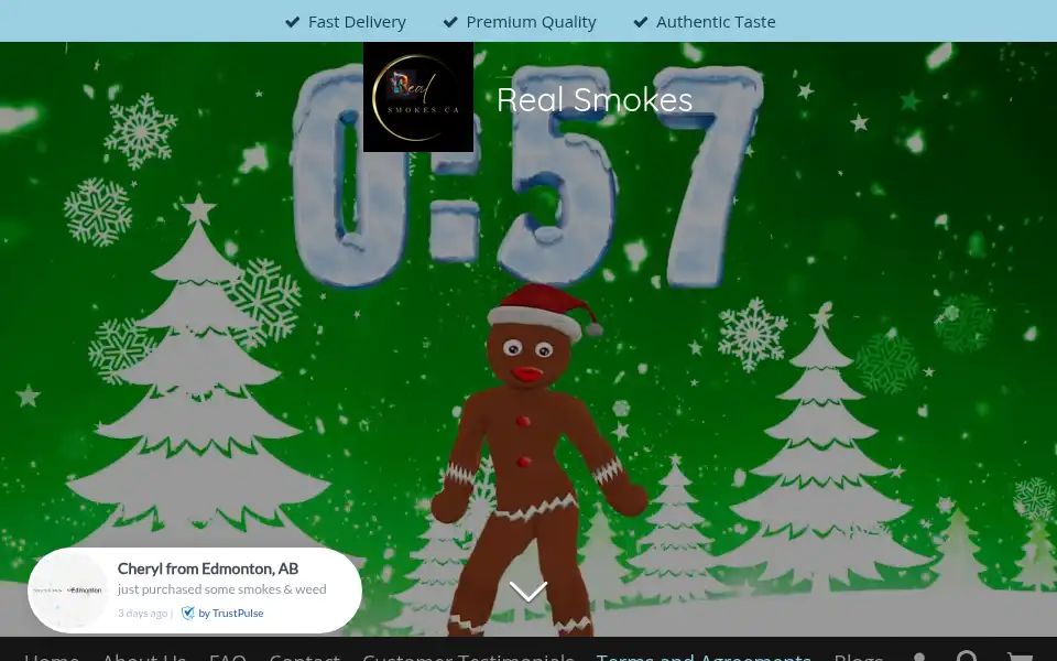 Screenshot of realsmokes.ca
