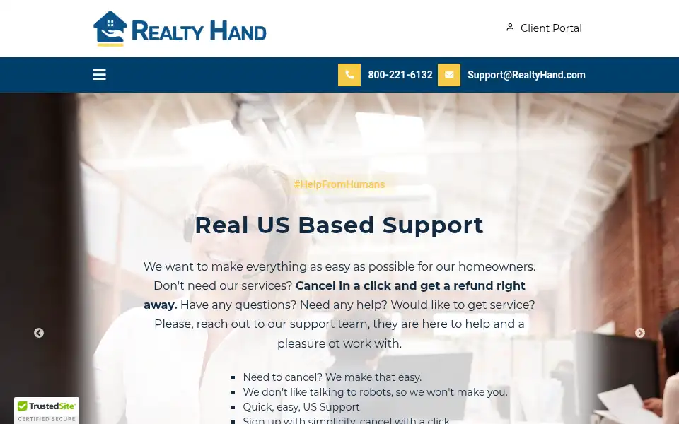 Screenshot of realtyhand.com