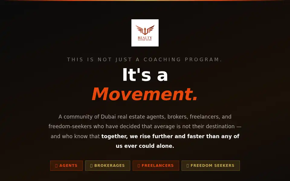 Screenshot of realtymasterminds.com