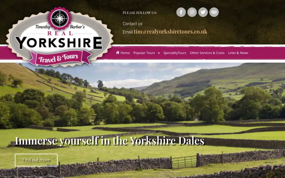 Screenshot of realyorkshiretours.co.uk