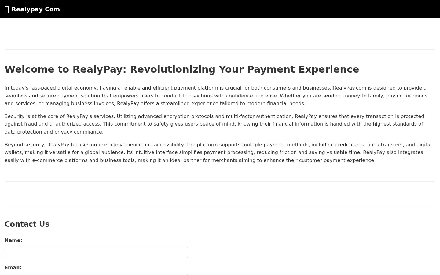 Screenshot of realypay.com