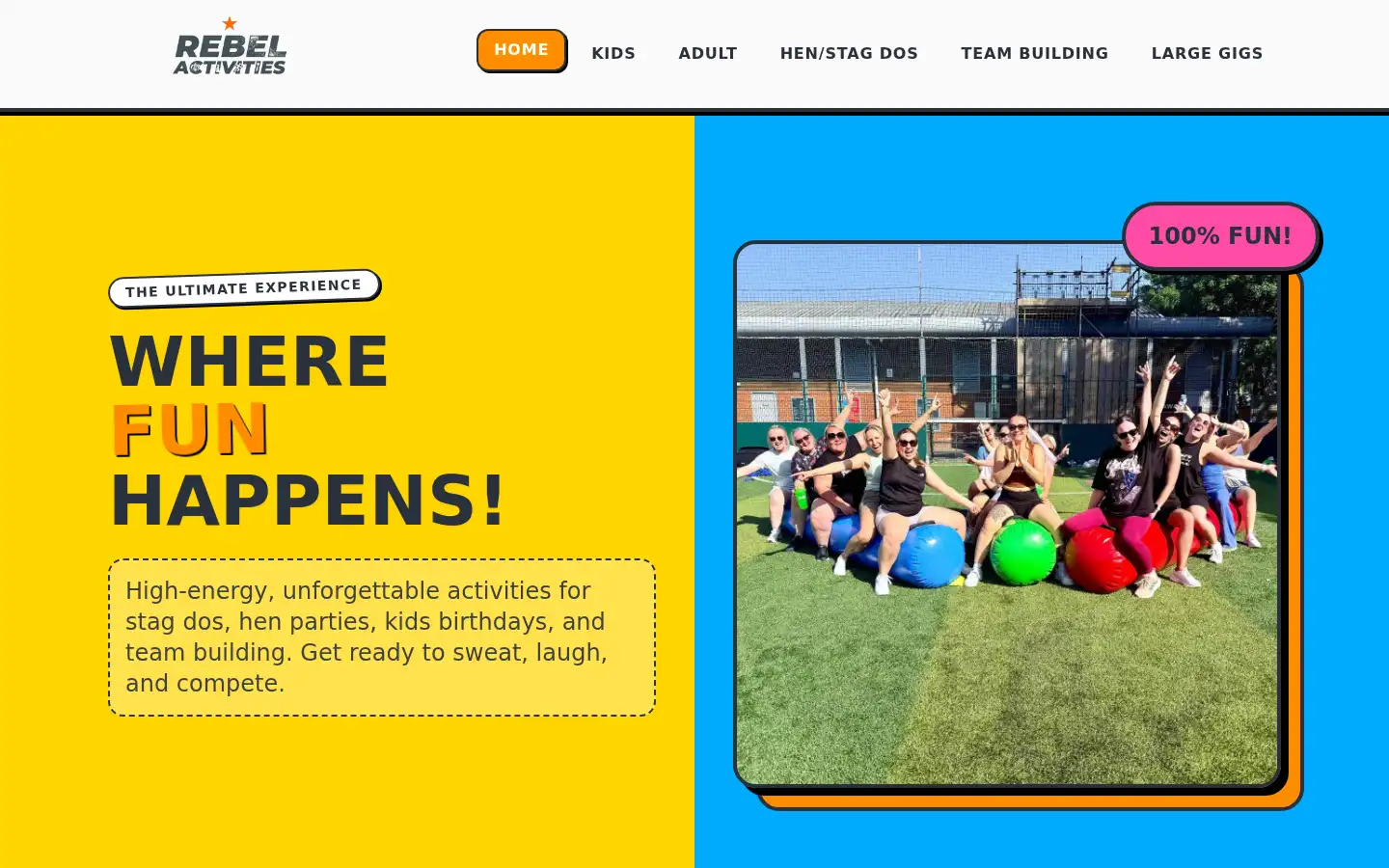Screenshot of rebelactivities.com