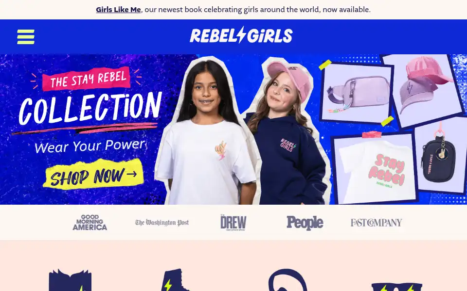 Screenshot of rebelgirls.com