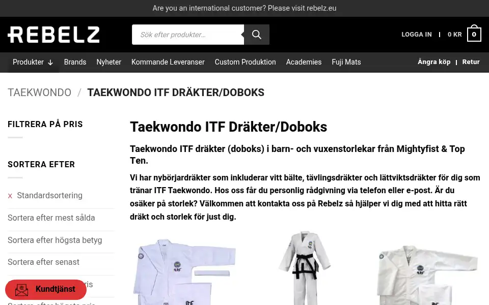 Screenshot of rebelz.se