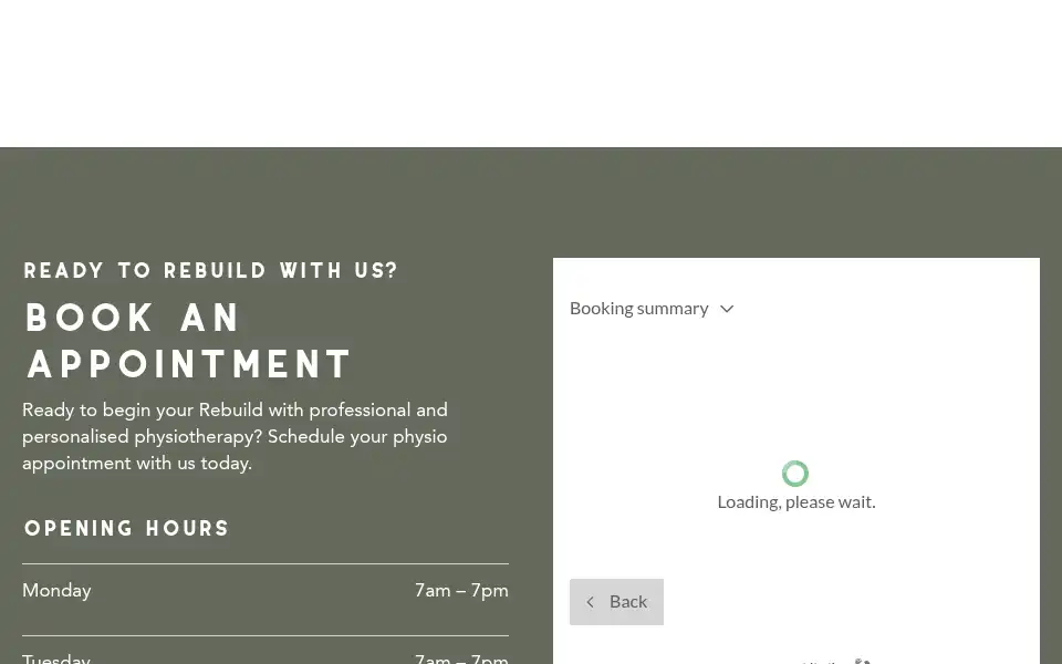 Screenshot of rebuildphysio.com.au