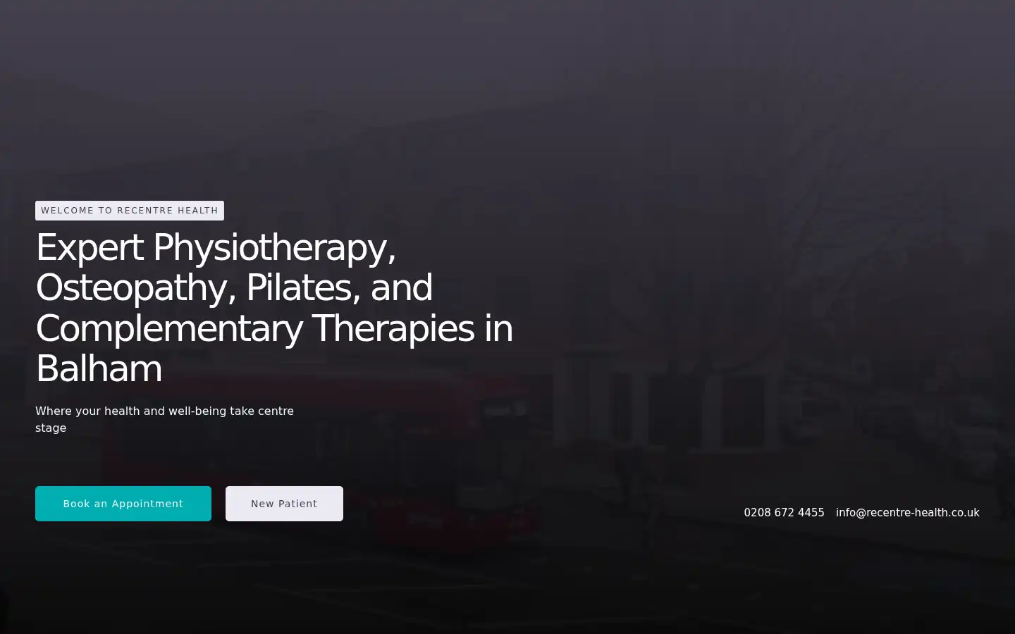 Screenshot of recentre-health.co.uk