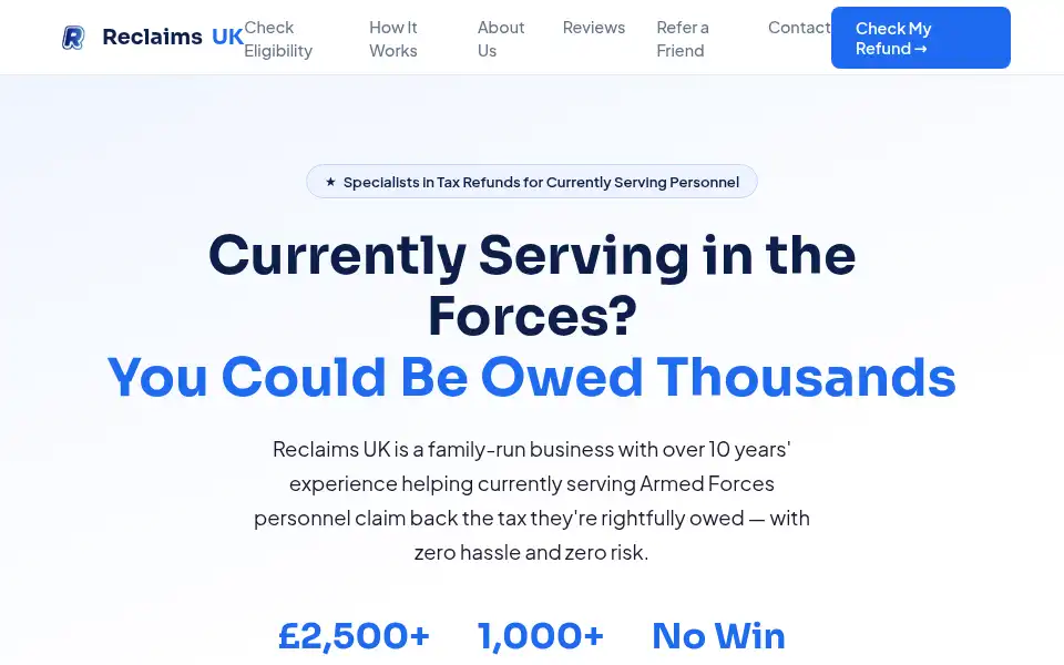 Screenshot of reclaimsuk.co.uk