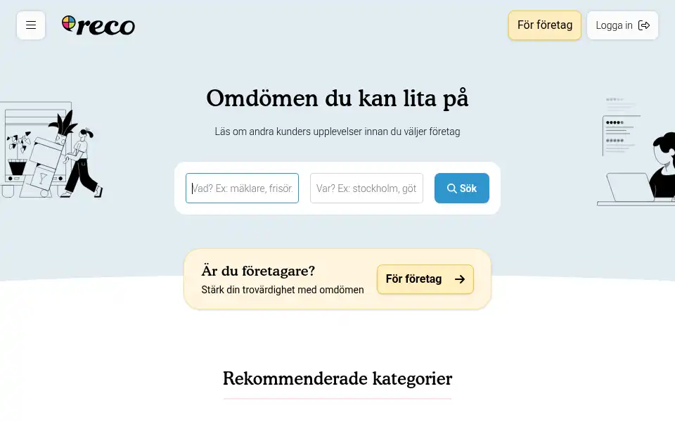 Screenshot of reco.se