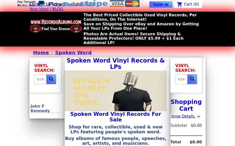 Screenshot of recordsalbums.com