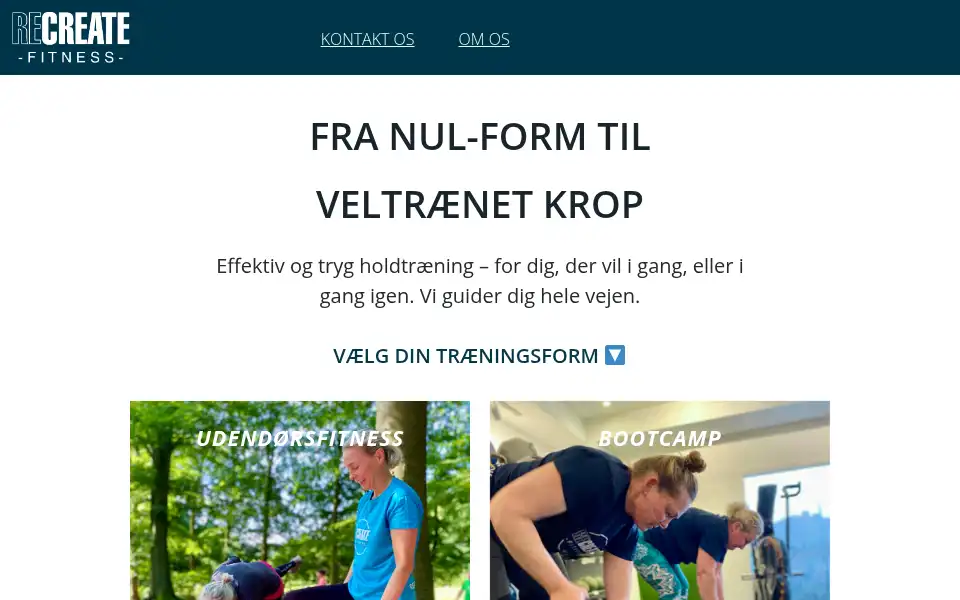 Screenshot of recreatefitness.dk