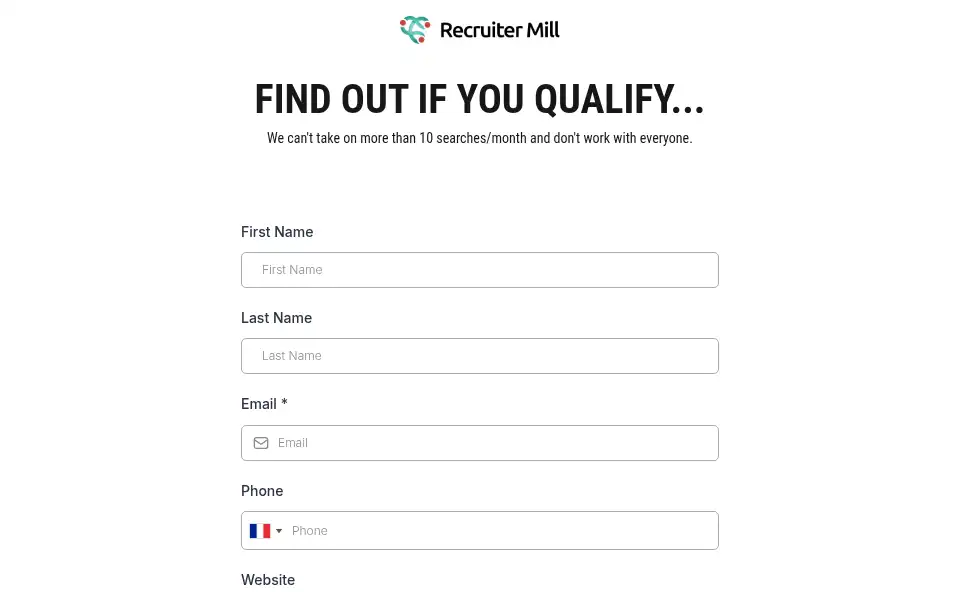 Screenshot of recruitermill.com
