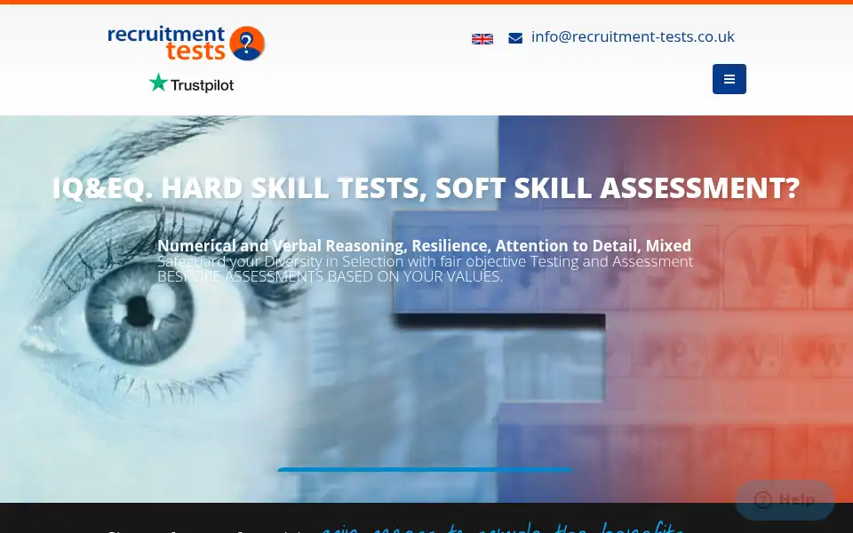 Screenshot of recruitment-tests.co.uk