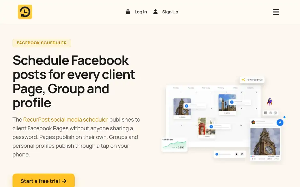 Screenshot of recurpost.com
