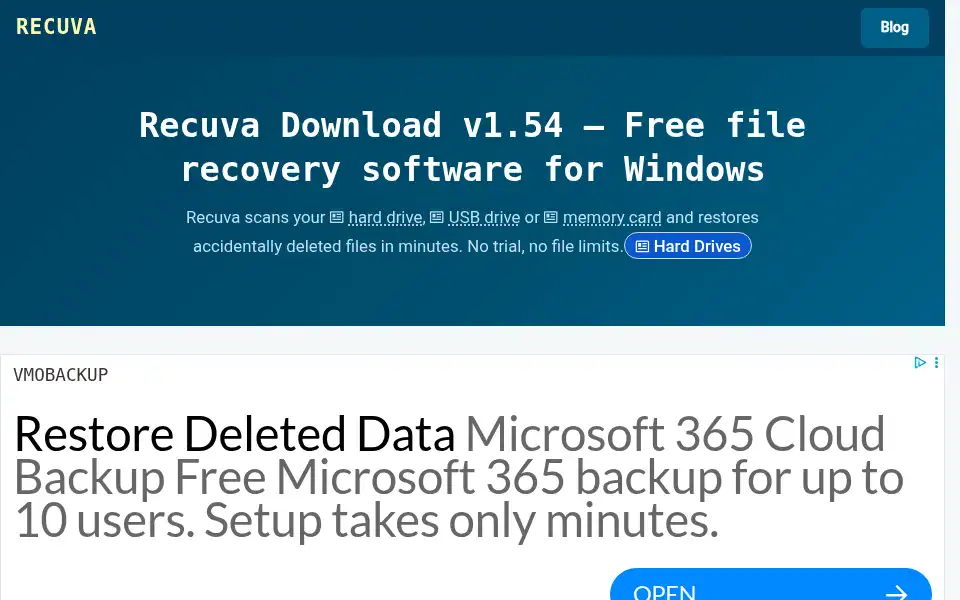 Screenshot of recuva.site