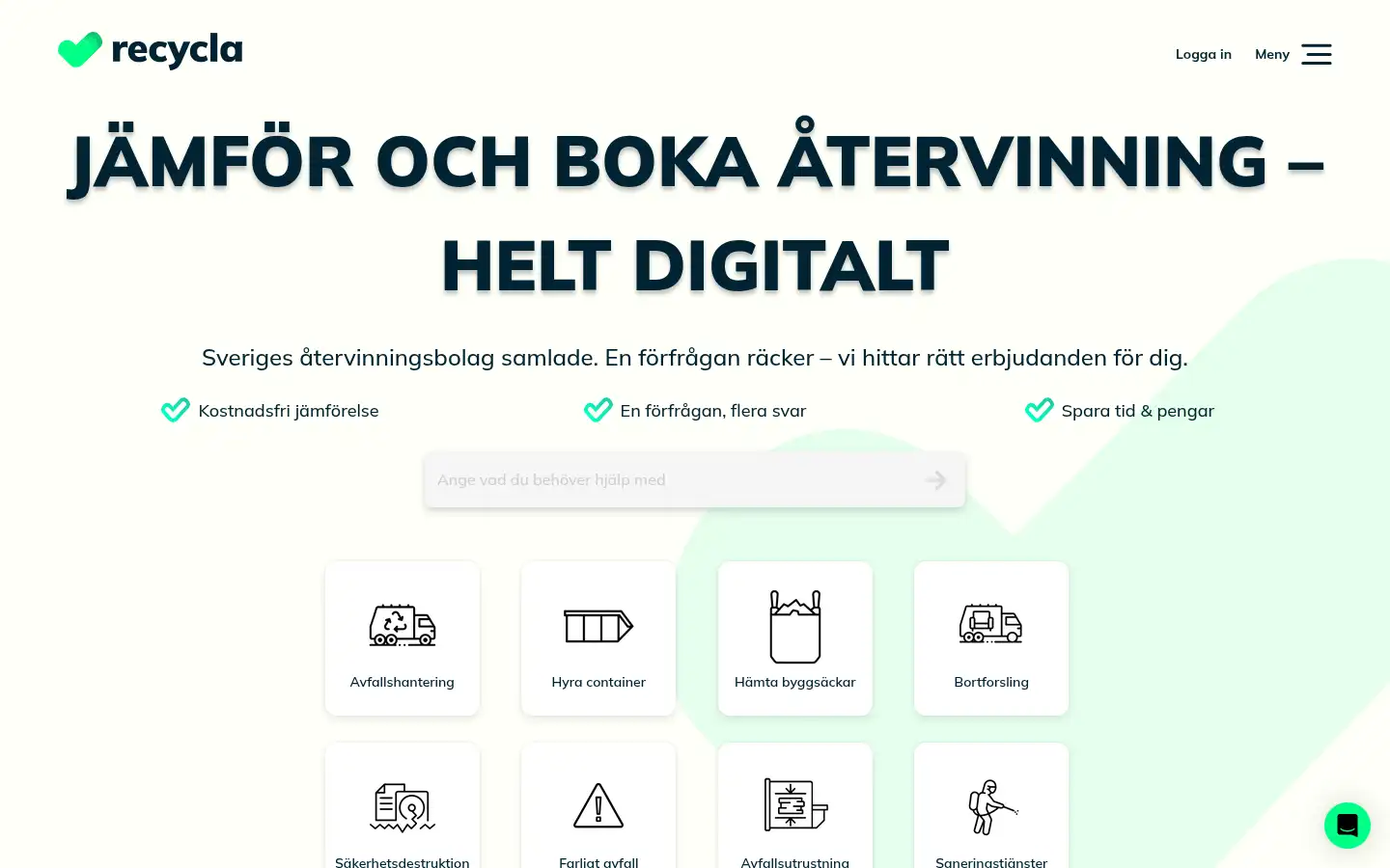 Screenshot of recycla.se