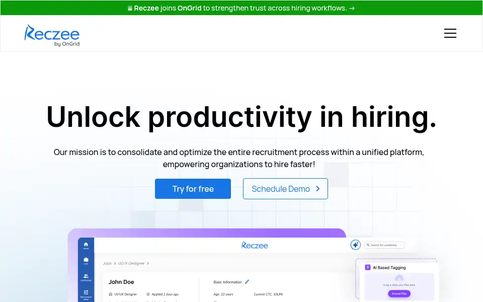 Screenshot of reczee.com