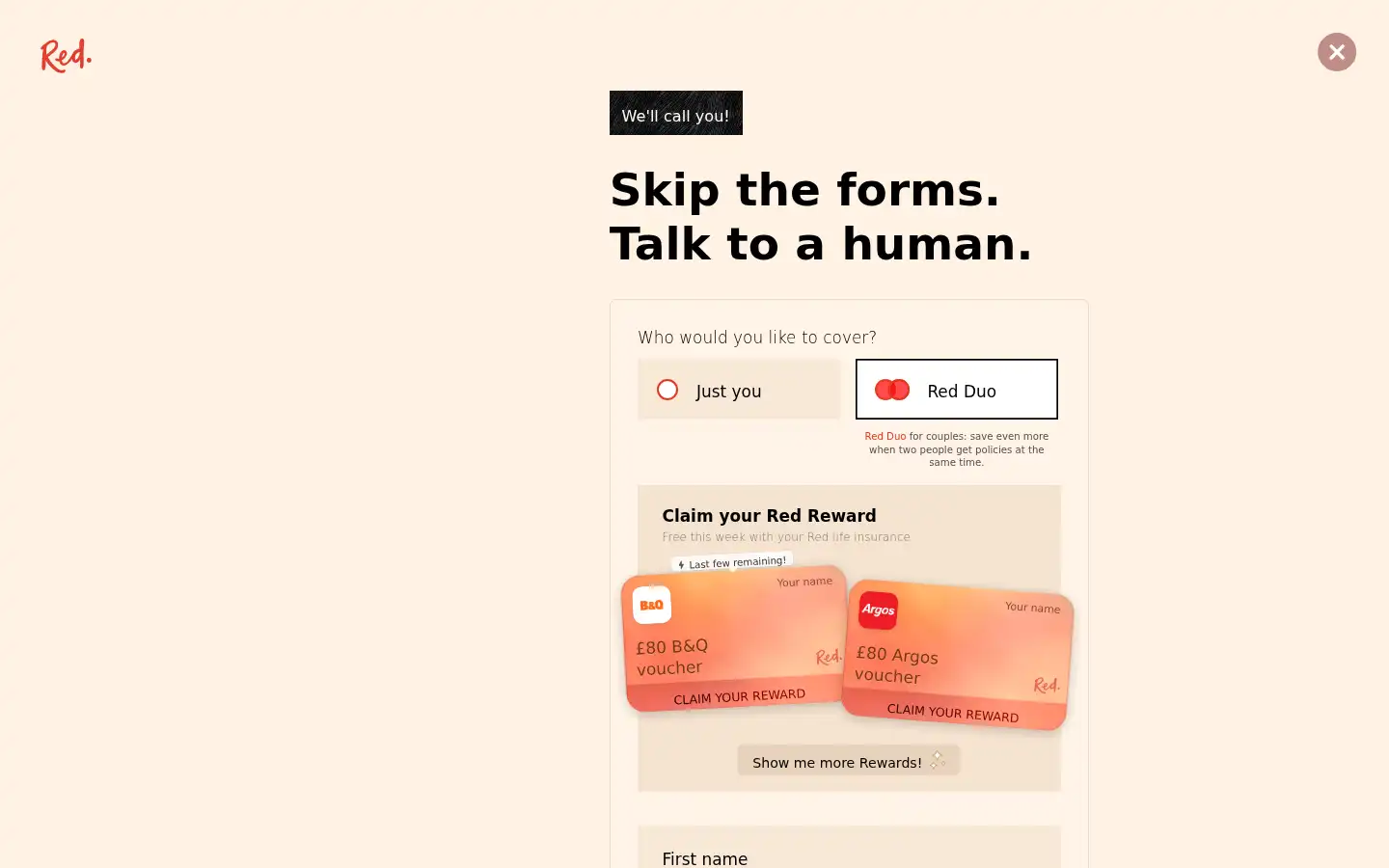 Screenshot of red.co.uk