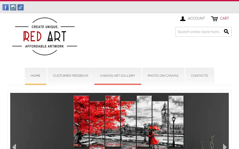 Screenshot of redart.co.uk