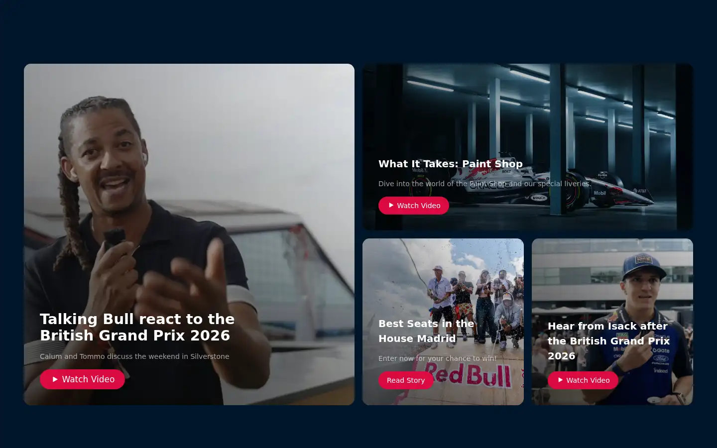 Screenshot of redbullracing.com