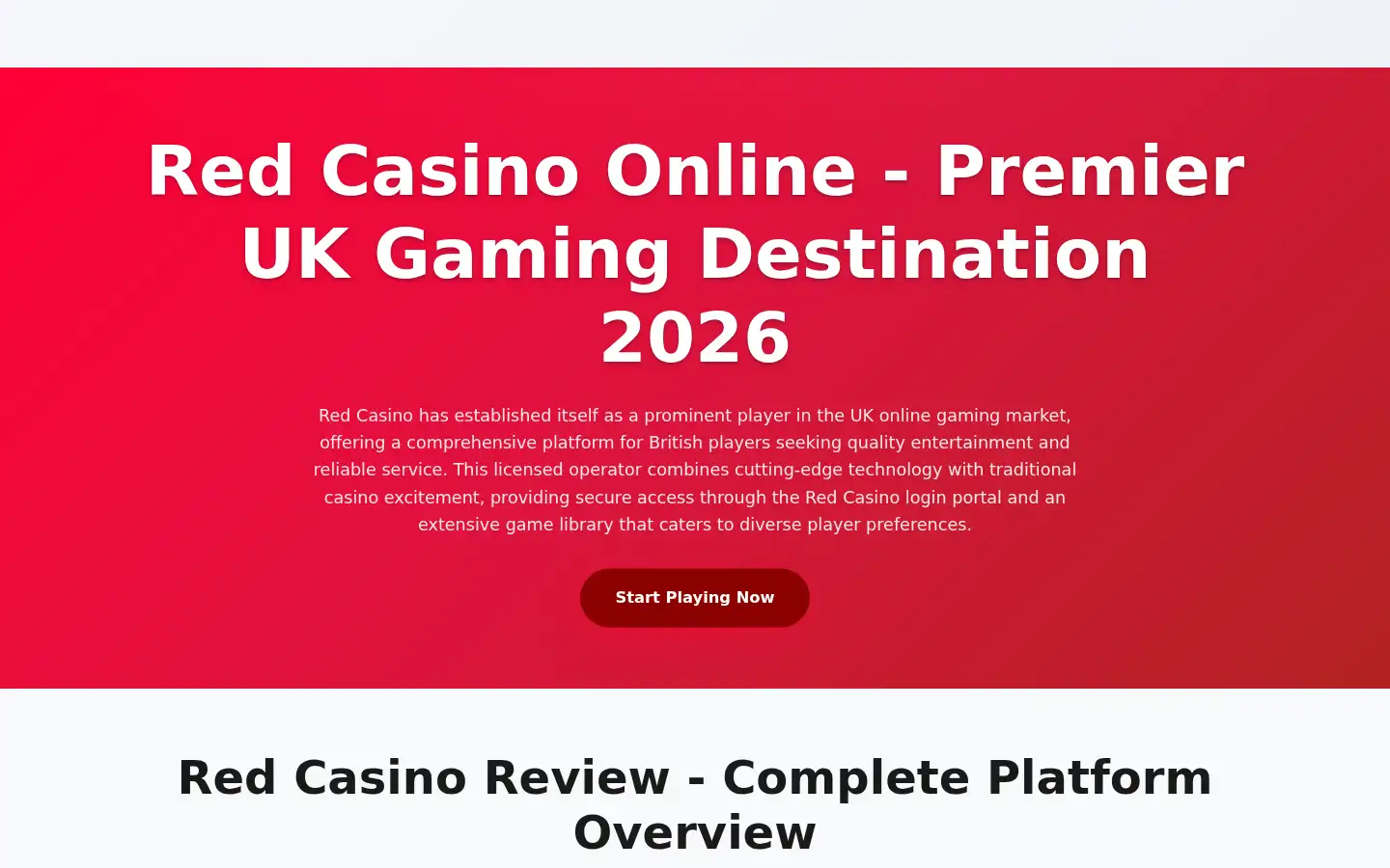 Screenshot of redcasino.app