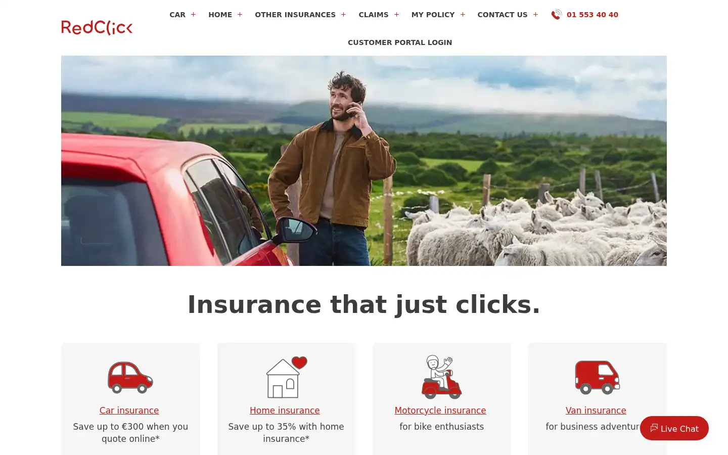 Screenshot of redclick.ie