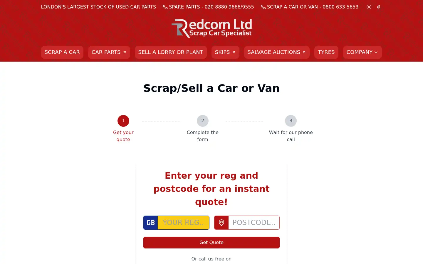 Screenshot of redcorn.co.uk
