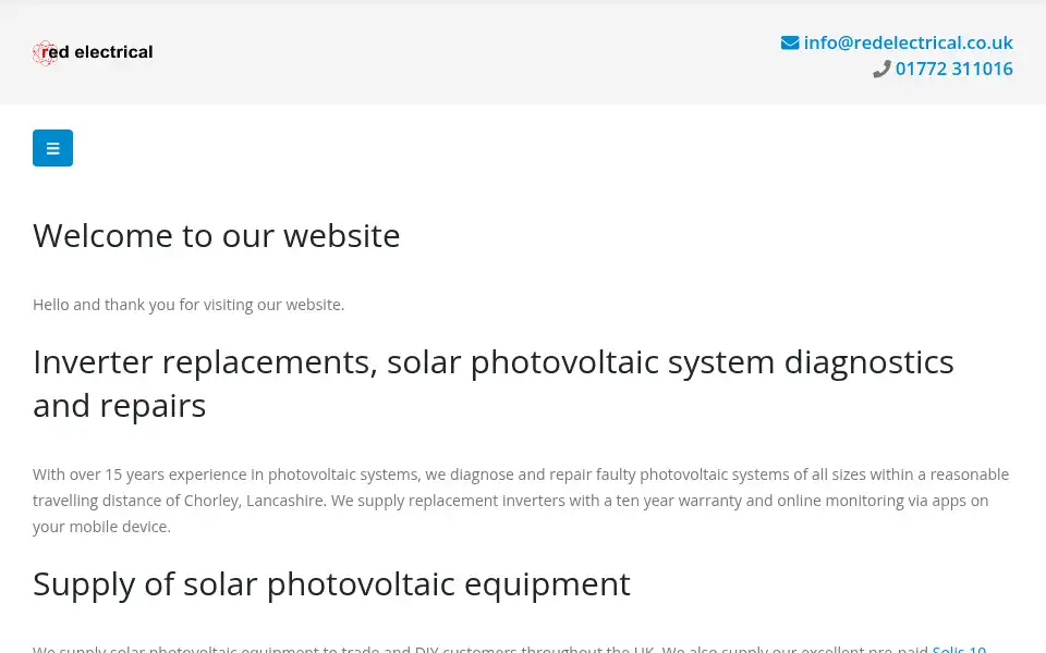 Screenshot of redelectrical.co.uk