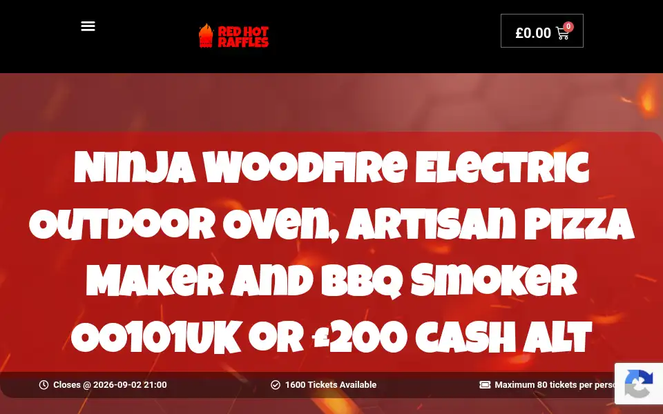 Screenshot of redhotraffles.co.uk