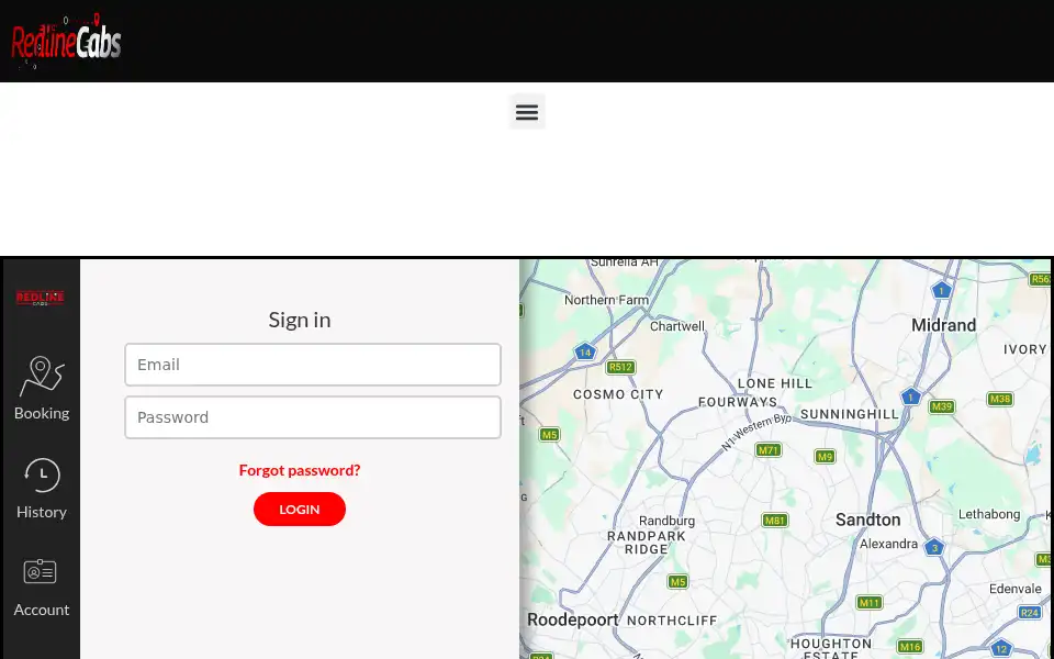 Screenshot of redlinecabs.co.uk
