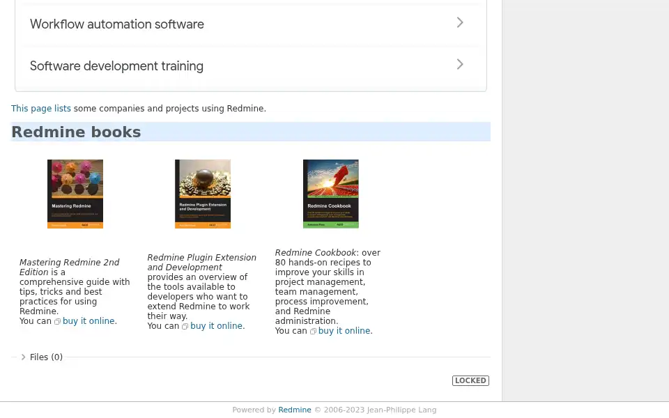Screenshot of redmine.org