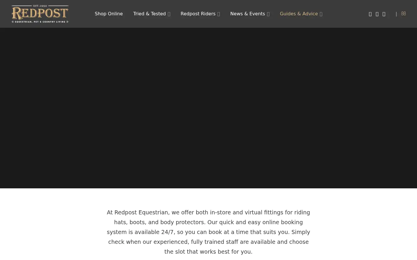 Screenshot of redpostequestrian.co.uk