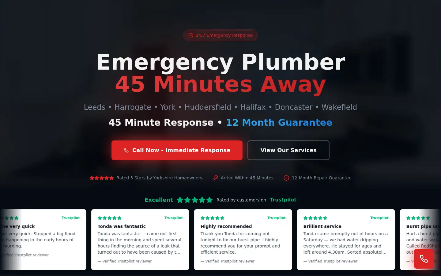 Screenshot of redshieldwater.uk
