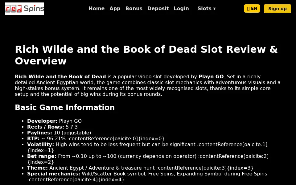 Screenshot of redspins.org