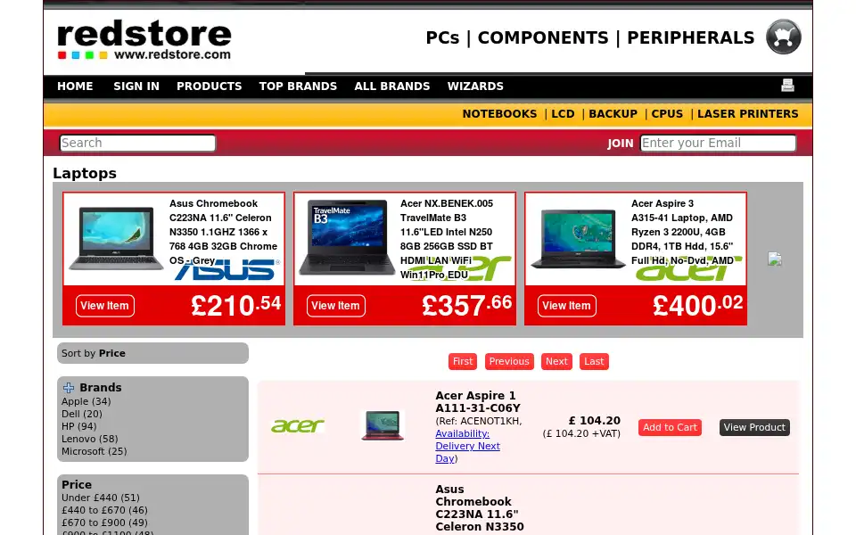 Screenshot of redstore.com