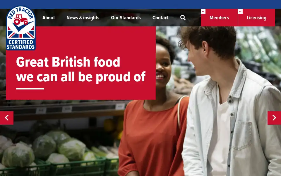 Screenshot of redtractor.org.uk