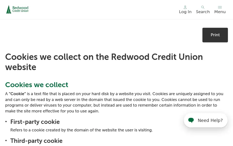Screenshot of redwoodcu.org