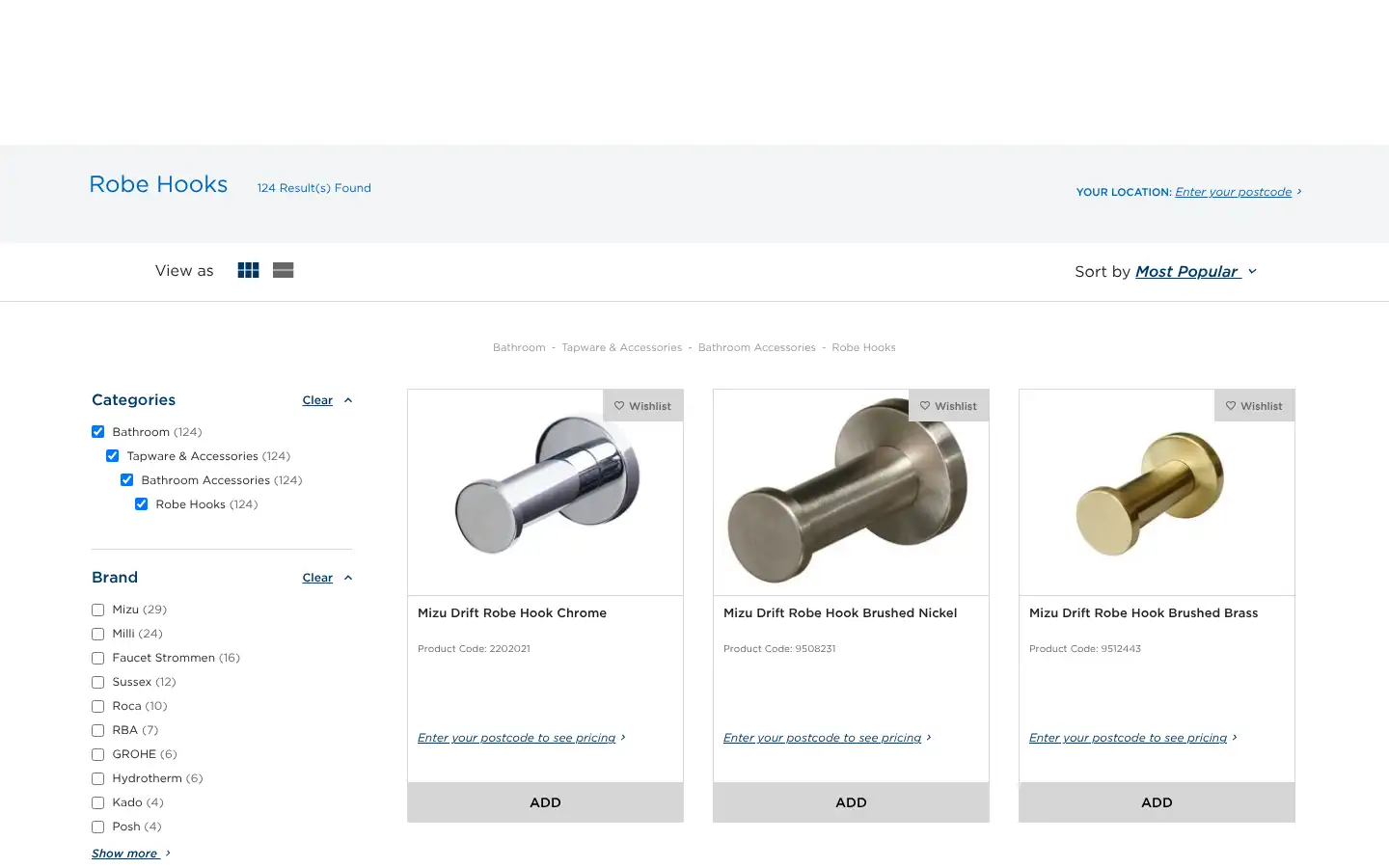 Screenshot of reece.com.au