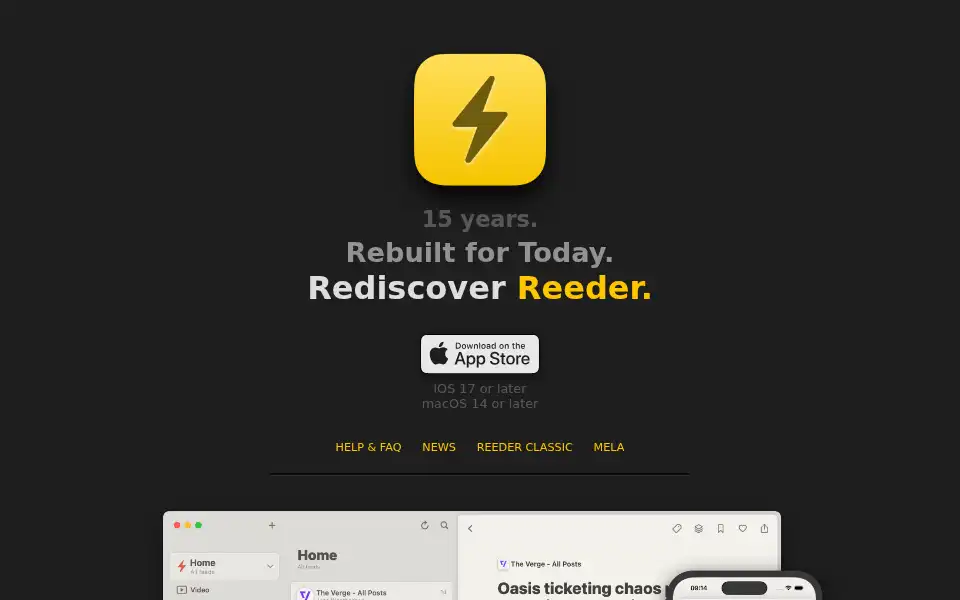 Screenshot of reederapp.com