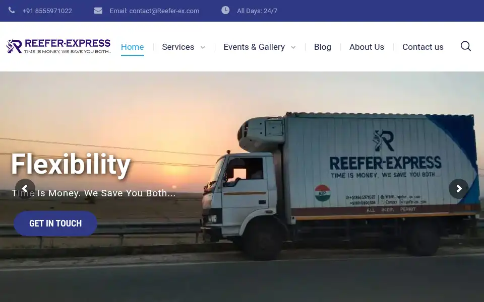 Screenshot of reefer-ex.in