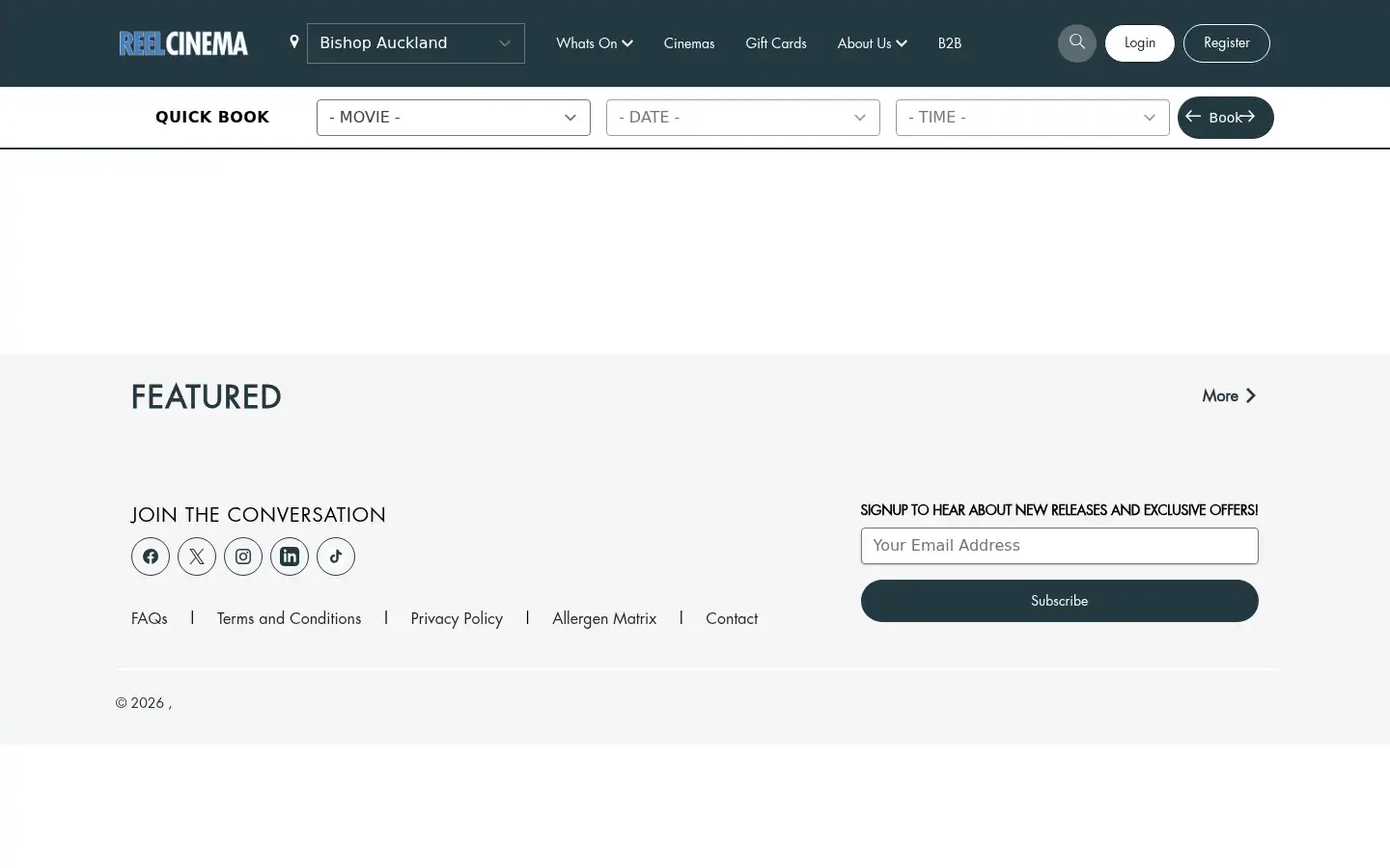 Screenshot of reelcinemas.co.uk