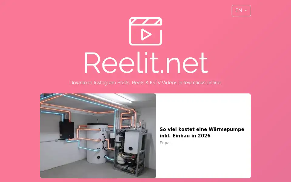 Screenshot of reelit.net