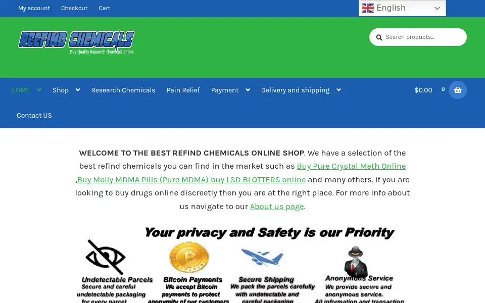 Screenshot of refindchem.com