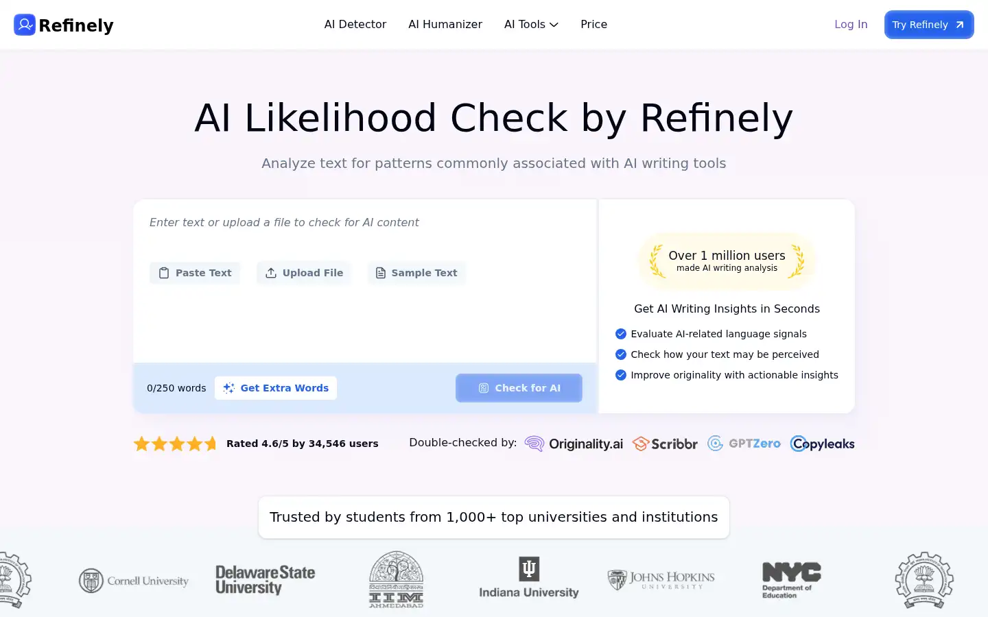 Screenshot of refinely.io