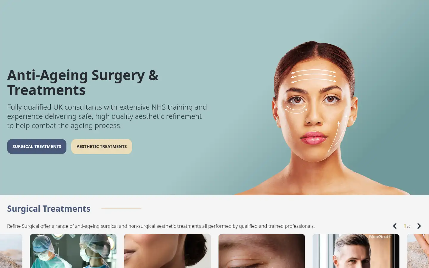 Screenshot of refinesurgical.co.uk