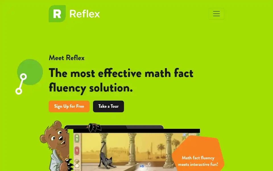 Screenshot of reflex.explorelearning.com