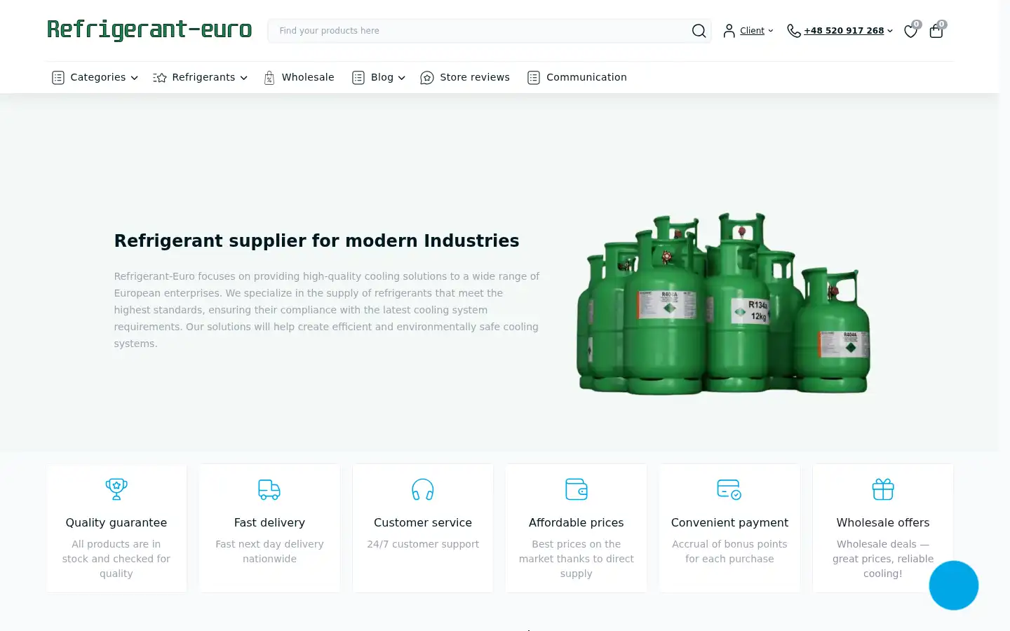 Screenshot of refrigerant-euro.com
