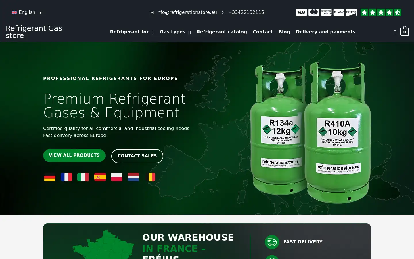 Screenshot of refrigerationstore.eu