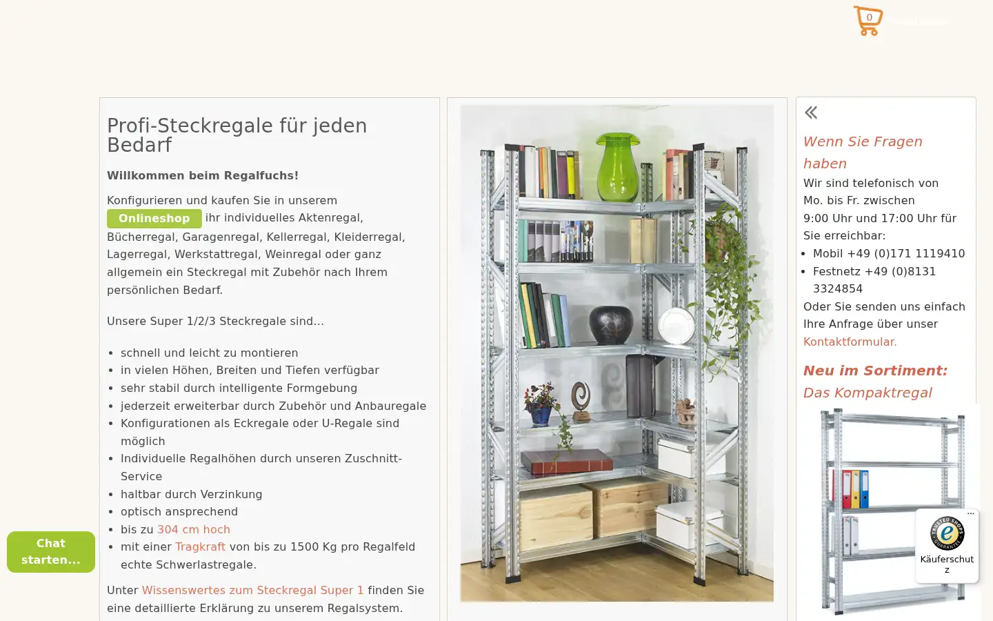 Screenshot of regalfuchs.de